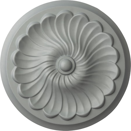 Ekena Millwork Flower Spiral Ceiling Medallion (Fits Canopies up to 2"), 12 1/4"OD x 2 1/4"P, Primed White CM12FL